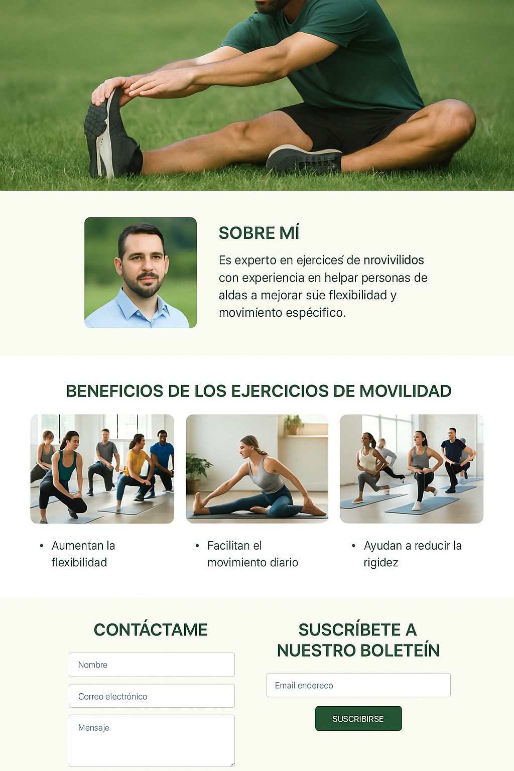 Ejercicio de estiramiento en interior con plantas